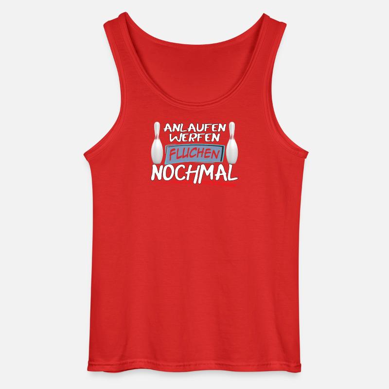 Run-up, throwing, cursing, bowling again - Gildan Men’s Tank Top - red
