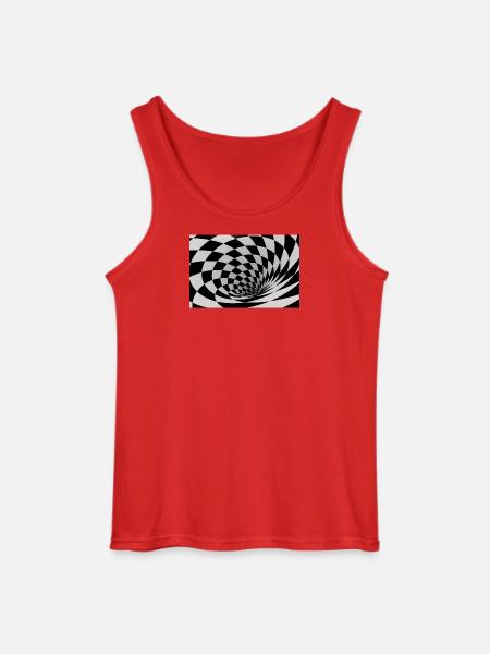Hypnotic Black and White Spiral - Gildan Men’s Tank Top - red