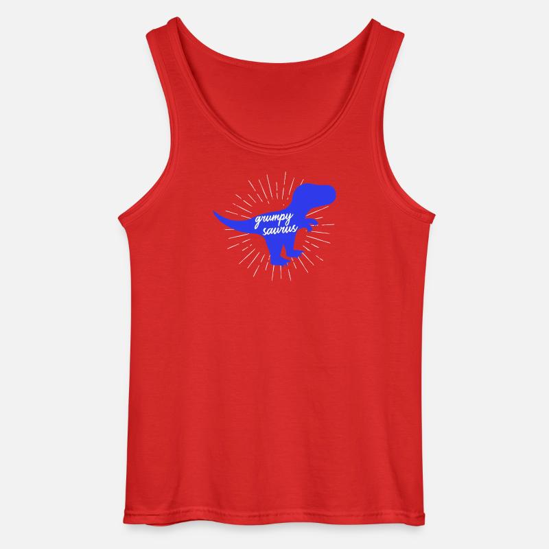 Grumpysaurus lustiger blauer T-Rex-Dinosaurier - Gildan Männer Tank Top - Rot
