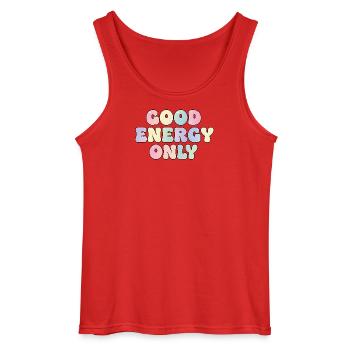 Only good energy - Gildan Men’s Tank Top - red - Front - AI Model Male 185 dark (185cm)