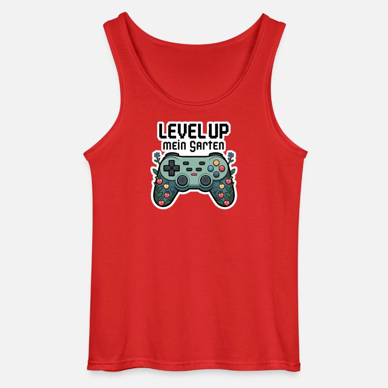 Level Up Garten-Controller Design - Gildan Männer Tank Top - Rot