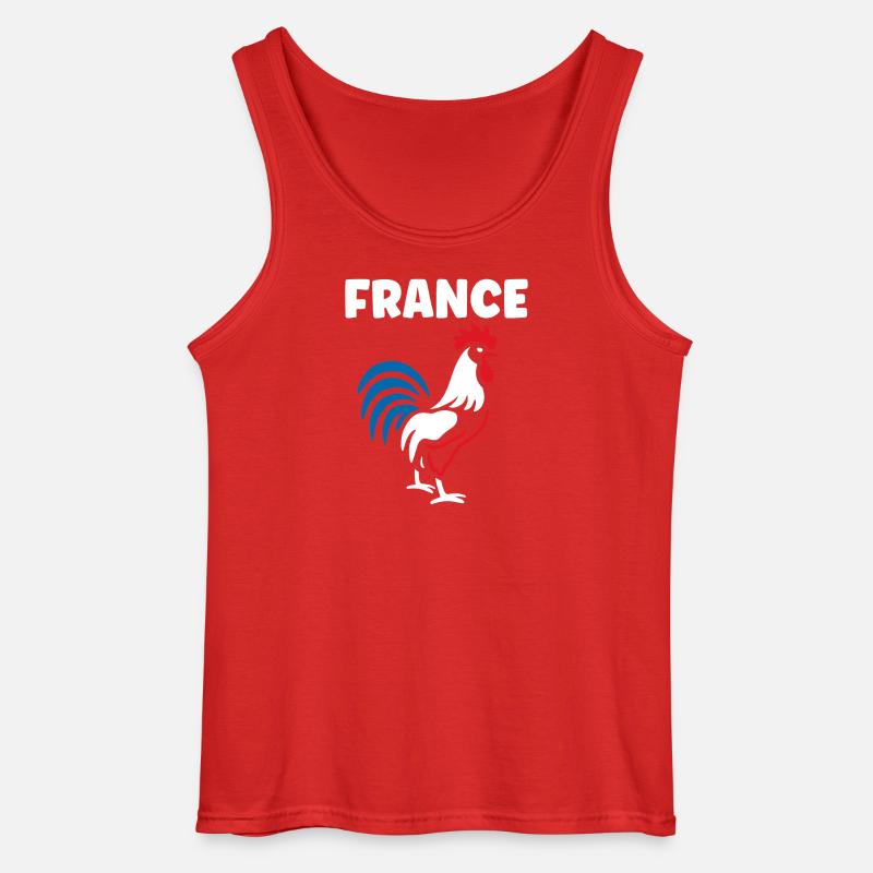 Dreikolor-Hahn Frankreichs - Gildan Männer Tank Top - Rot