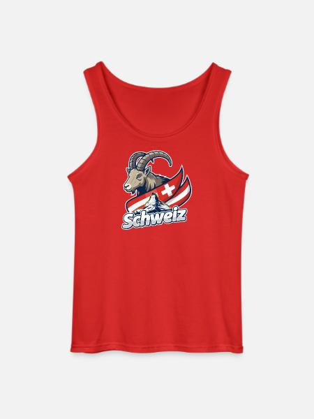 Alpine Ibex with Swiss flag - Gildan Men’s Tank Top - red
