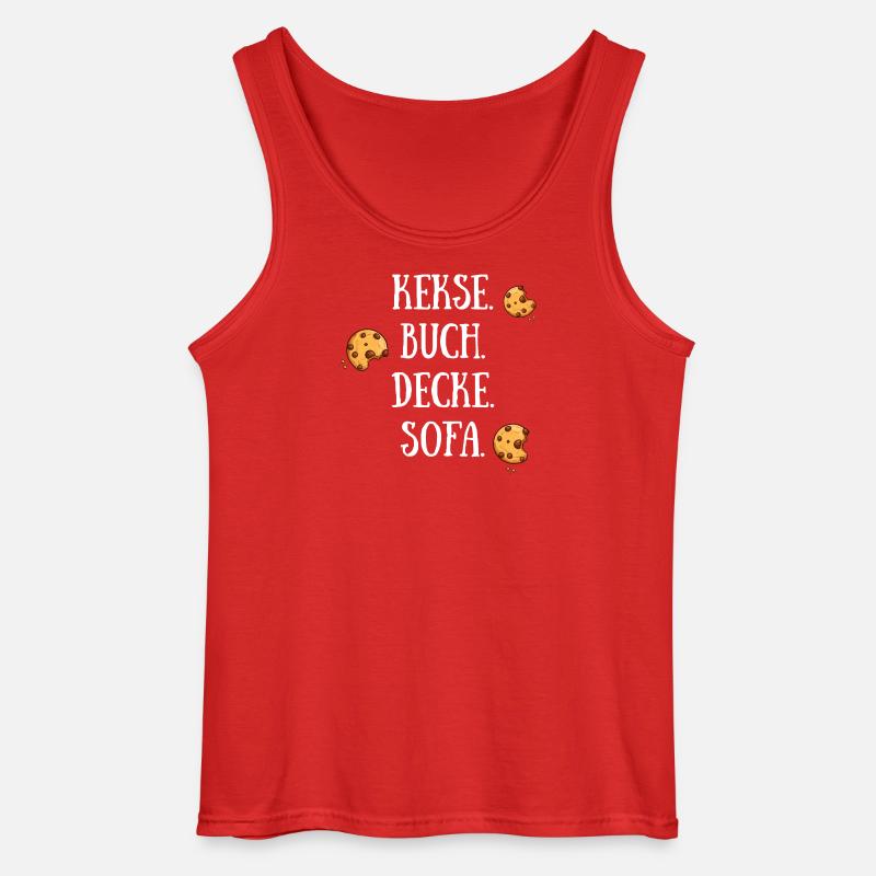 Kekse Buch Decke Sofa - Gildan Männer Tank Top - Rot