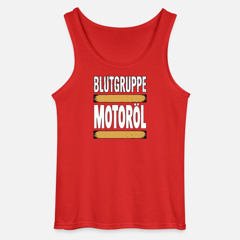 Blutgruppe Motoröl Schrauber Design - Gildan Männer Tank Top - Rot