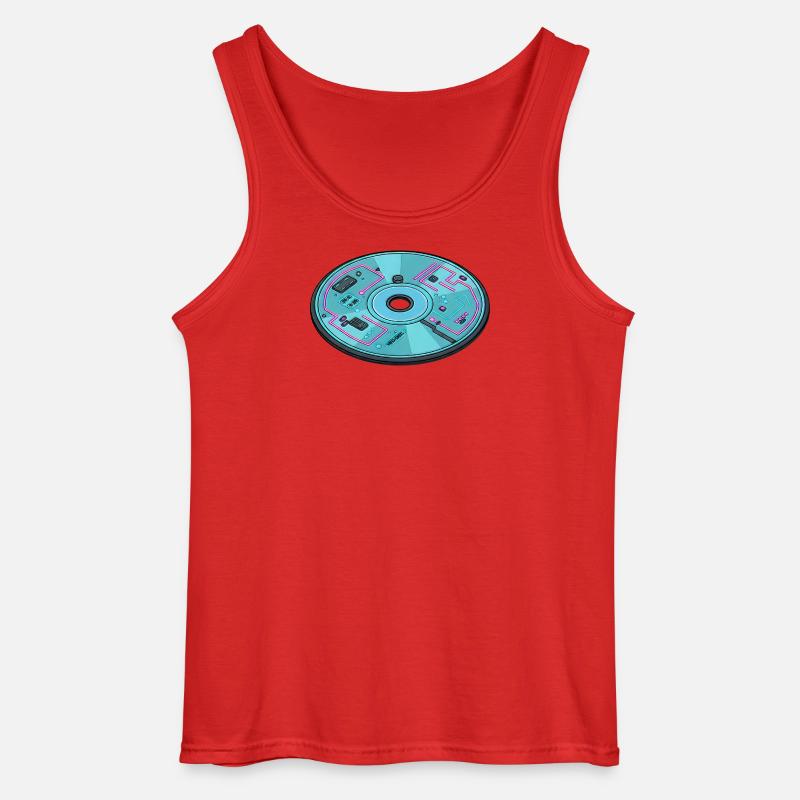 Digitale Zukunft Computer 90er Retro Design - Gildan Männer Tank Top - Rot