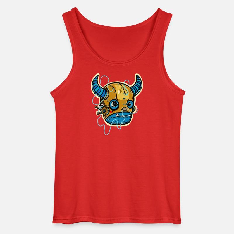 Steampunk Mechanischer Bulle - Gildan Männer Tank Top - Rot