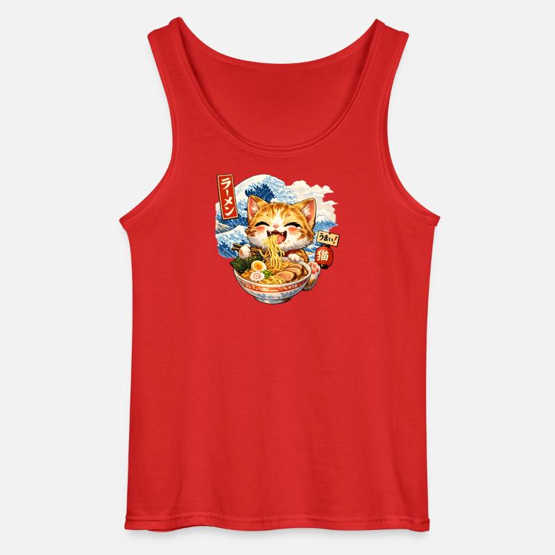 Große Ramen Wave T Shirt - Gildan Männer Tank Top - Rot