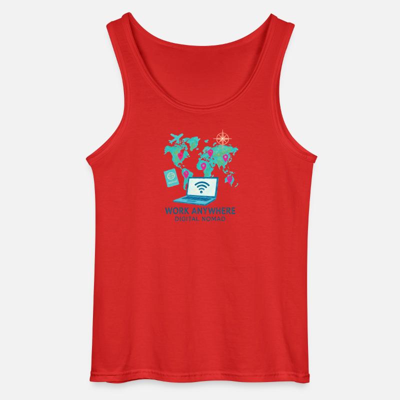 Telearbeit – Telearbeit – Voll-Fernarbeit - Gildan Männer Tank Top - Rot