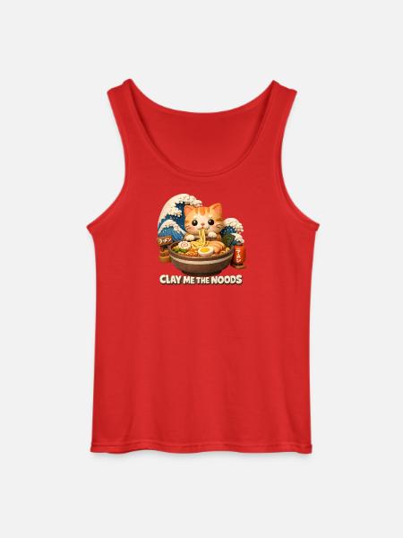 kawaii cats ramen - Gildan Men’s Tank Top - red
