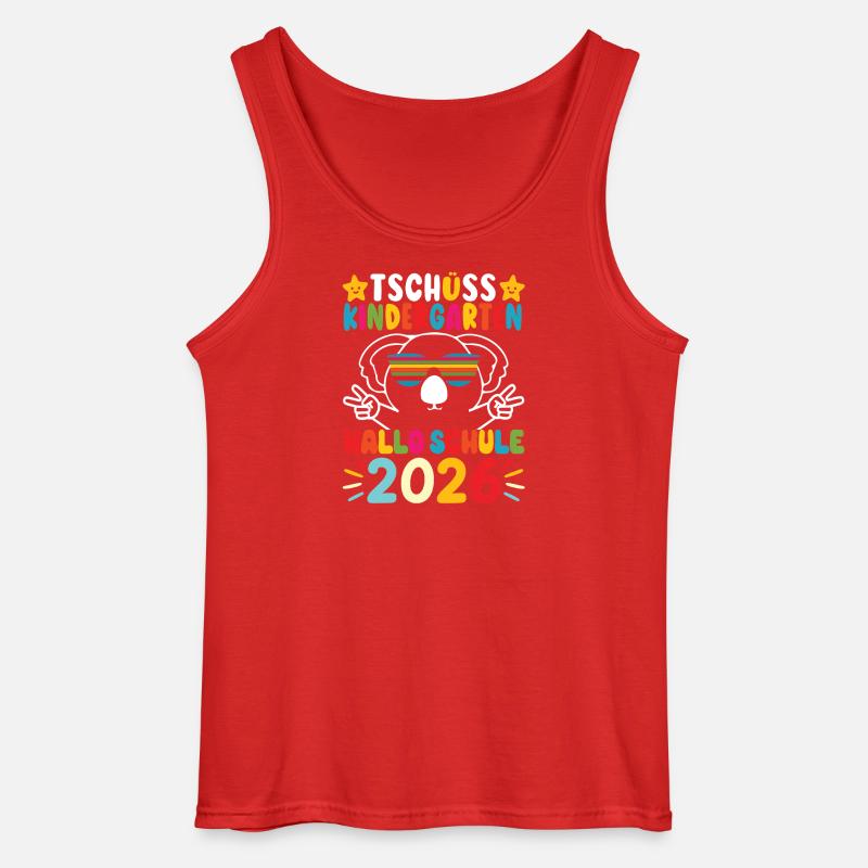 Tschüss Kindergarten Hallo Schule 2026 - Gildan Männer Tank Top - Rot