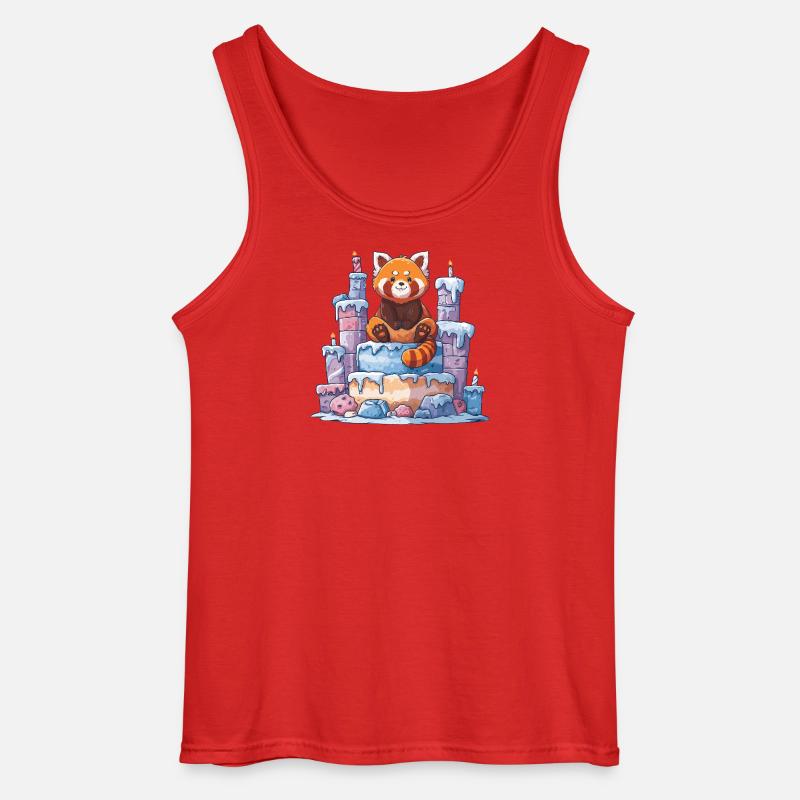Roter Panda auf Eis-Torte - Gildan Männer Tank Top - Rot