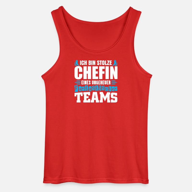 Stolze Chefin Chef Frau Abteilungsleiter Teamchef - Gildan Männer Tank Top - Rot