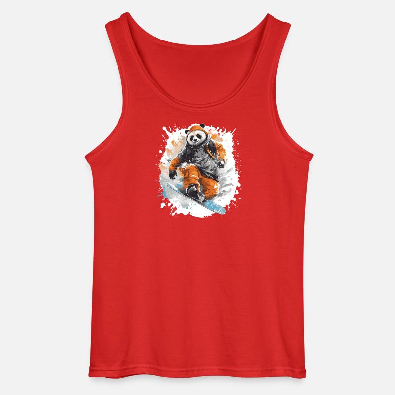 Panda Snowboard - Gildan Männer Tank Top - Rot