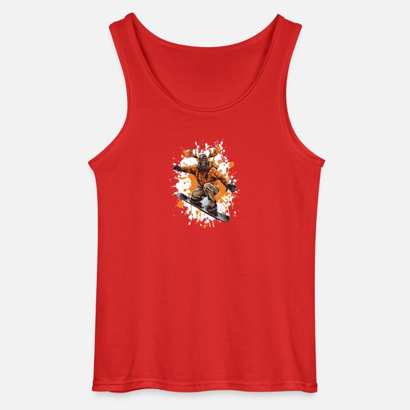 Elch Snowboard - Gildan Männer Tank Top - Rot