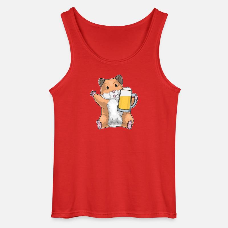 Hamster Bier - Gildan Männer Tank Top - Rot