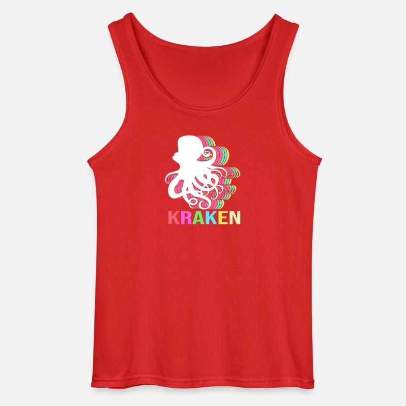 Octopus Octopus Octopus Octopus Octopus - Gildan Men’s Tank Top - red