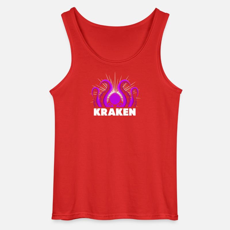 Octopus Octopus Octopus Octopus Octopus - Gildan Men’s Tank Top - red