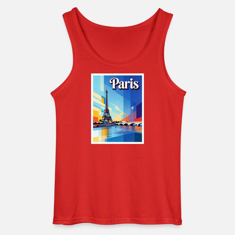 Pariser Prisma-Eiffel - Gildan Männer Tank Top - Rot