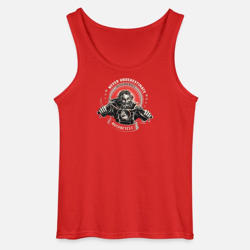 Never underestimate an old man ... - Gildan Männer Tank Top - Rot
