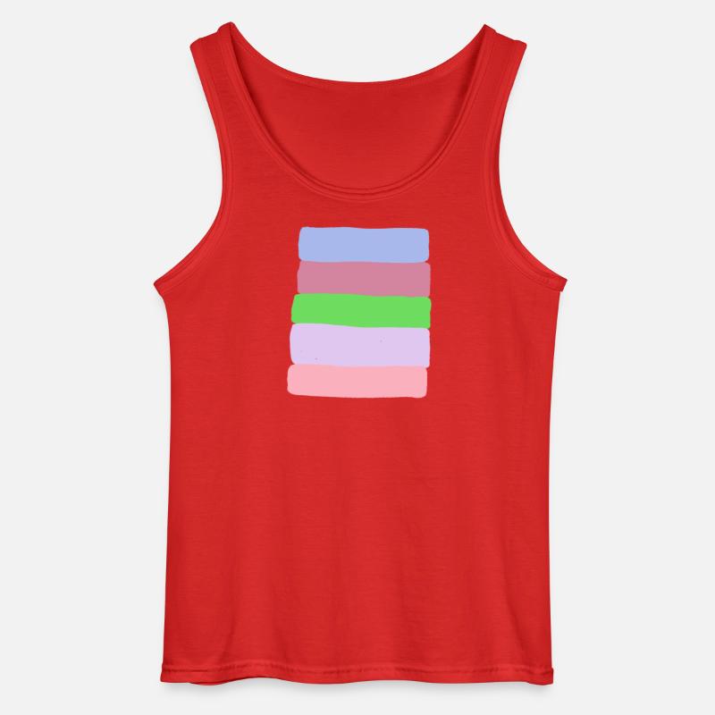 Pastel Stripe Stack - Gildan Men’s Tank Top - red