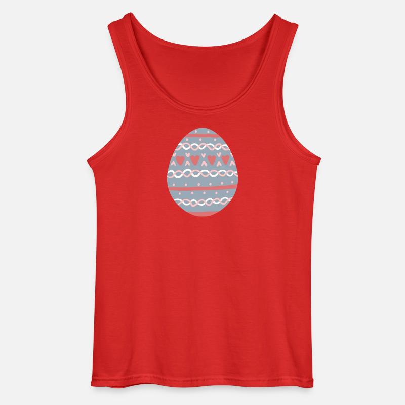 Pastel Hearts Egg Pattern - Gildan Männer Tank Top - Rot