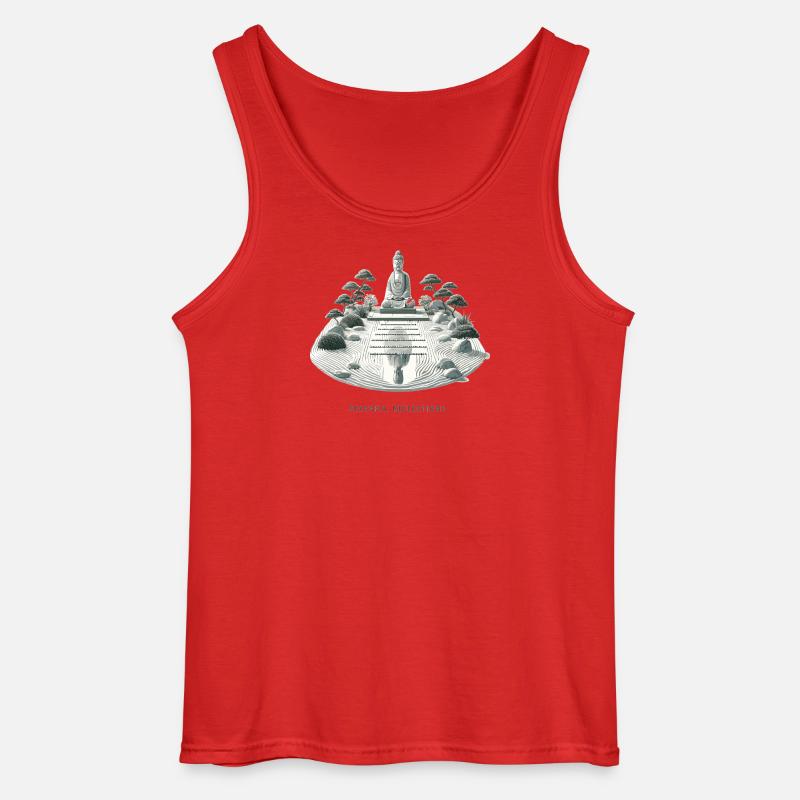 Stille refleksjoner Zen-hage - Gildan singlet for menn - rød