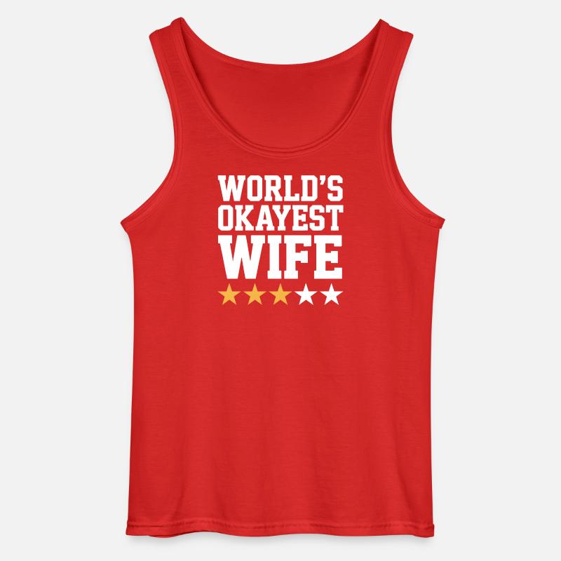 Okayste Ehefrau-Zitat-Tee - Gildan Männer Tank Top - Rot