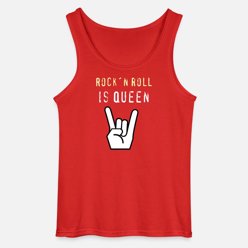 Rockn_Roll_is_Queen - Gildan Männer Tank Top - Rot