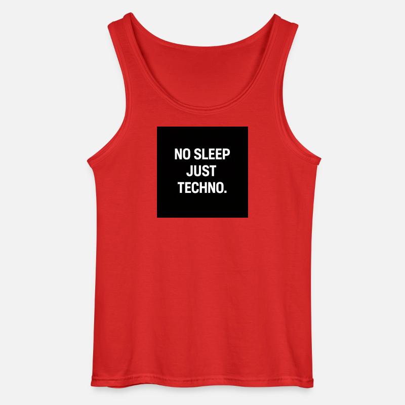 No Sleep Just Techno - Gildan Männer Tank Top - Rot