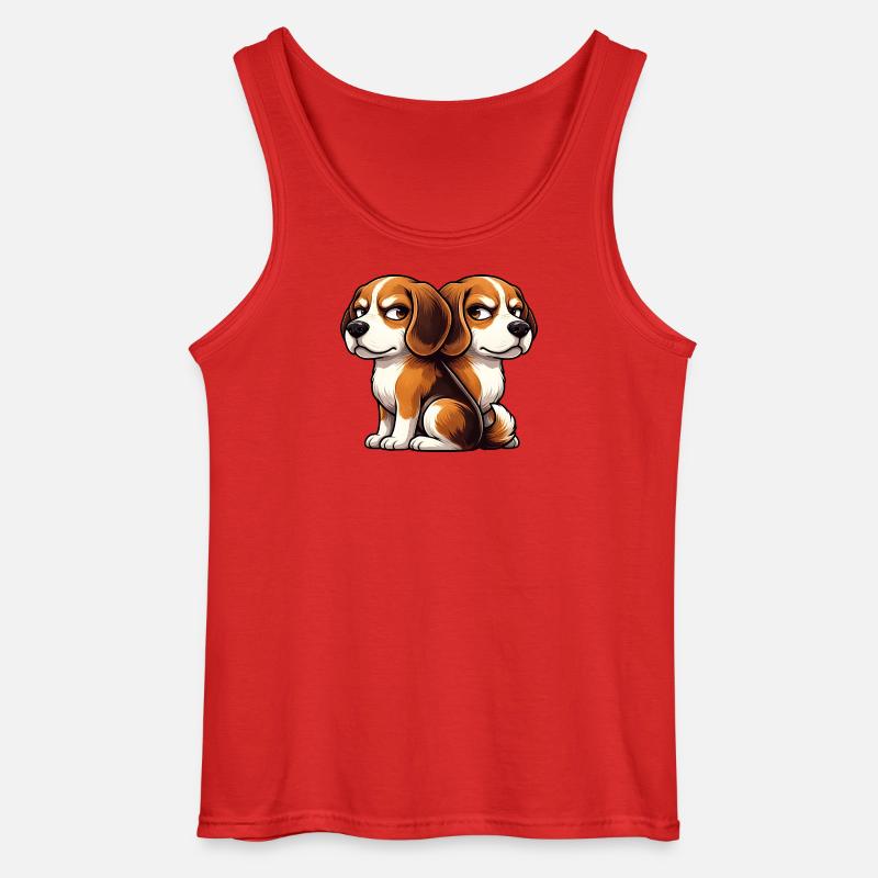 Amici Amici Gemelli Amici Cartoon Beagle Carini - Canotta da uomo Gildan - rosso