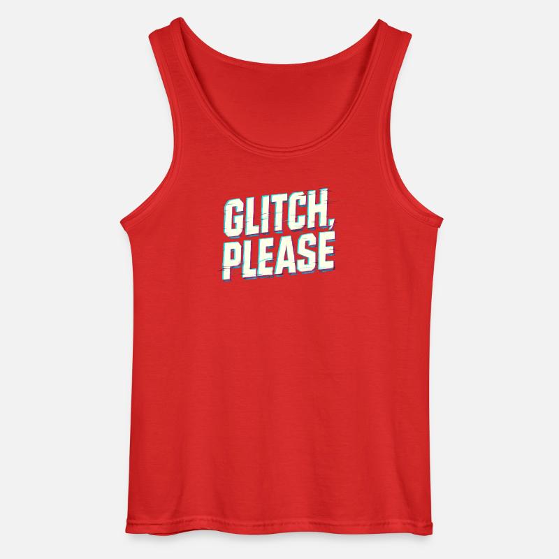 Glitch bitte | Retro Gaming Hacker Vibes - Gildan Männer Tank Top - Rot