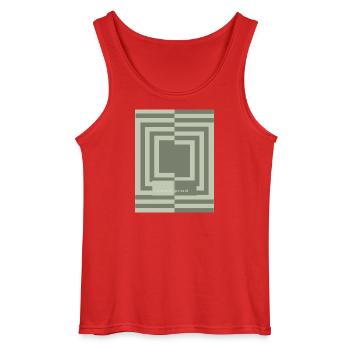 Terrain d’entente : harmonie géométrique minimale - Débardeur Gildan Homme - rouge - Devant - AI Model Male 185 dark (185cm)