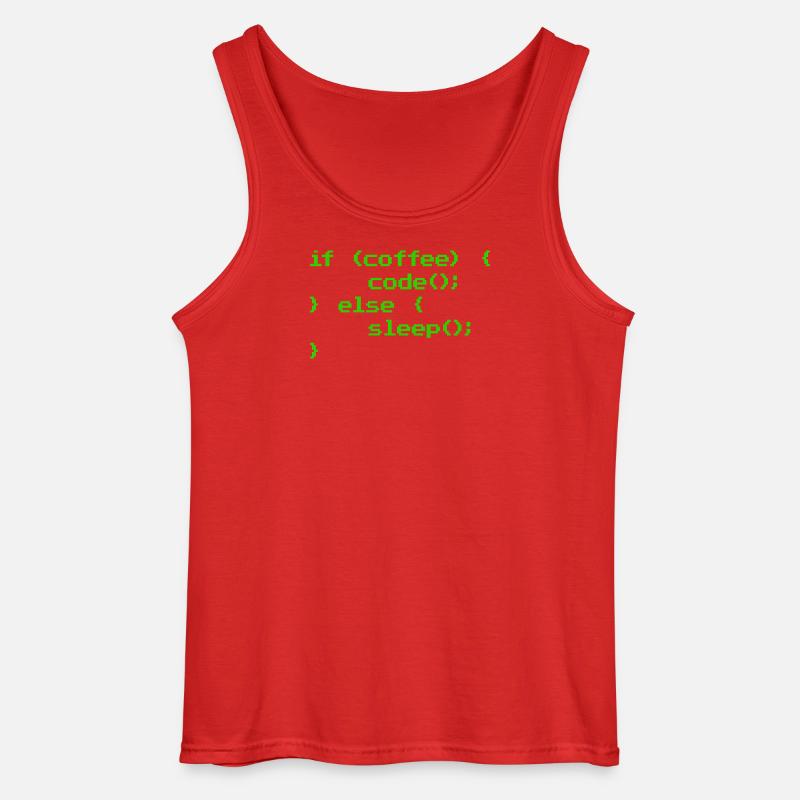 No Coffee No Code Programmer Computer Scientist - Gildan Men’s Tank Top - red
