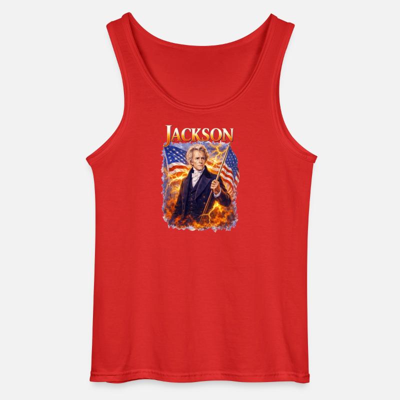 Jacksons Freiheitsheld mit Flagge - Gildan Männer Tank Top - Rot