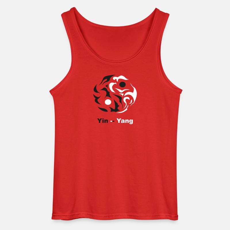 YinYang Silhouette: Kontrastkunst - Gildan Männer Tank Top - Rot