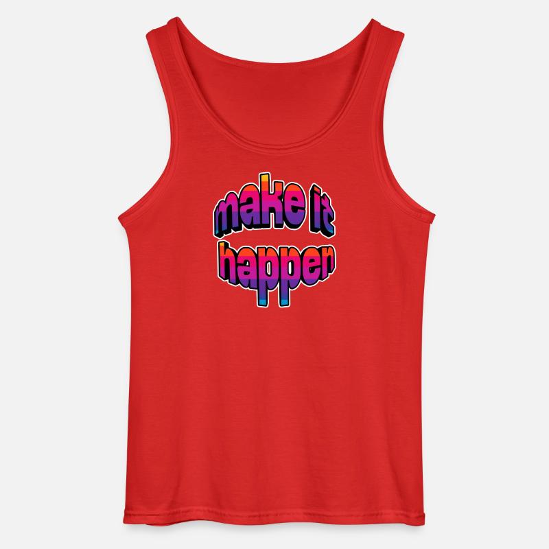 Make It Happen Gradient - Gildan Männer Tank Top - Rot