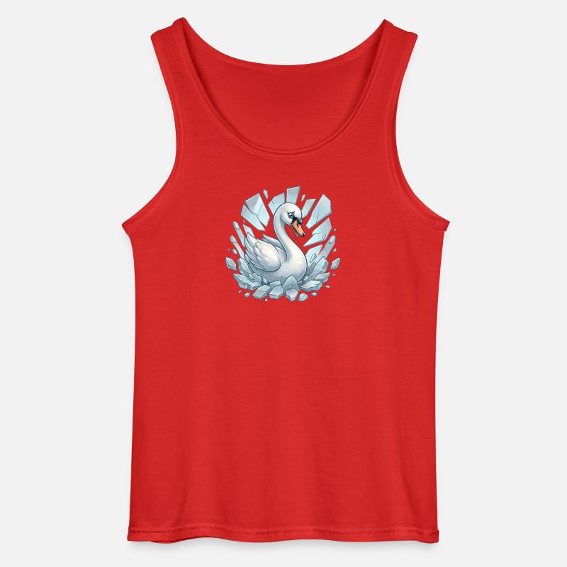 Schwan bricht durchs Eis - Gildan Männer Tank Top - Rot