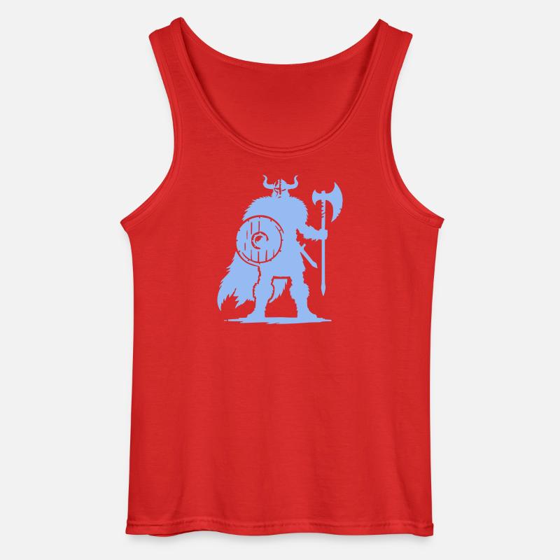 Wikinger Krieger mit Axt und Schild - Gildan Männer Tank Top - Rot