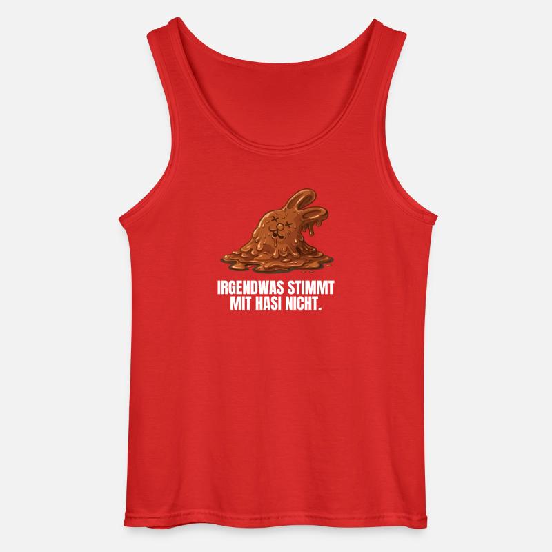 Chocolate Bunny Easter Bunny - Gildan Men’s Tank Top - red