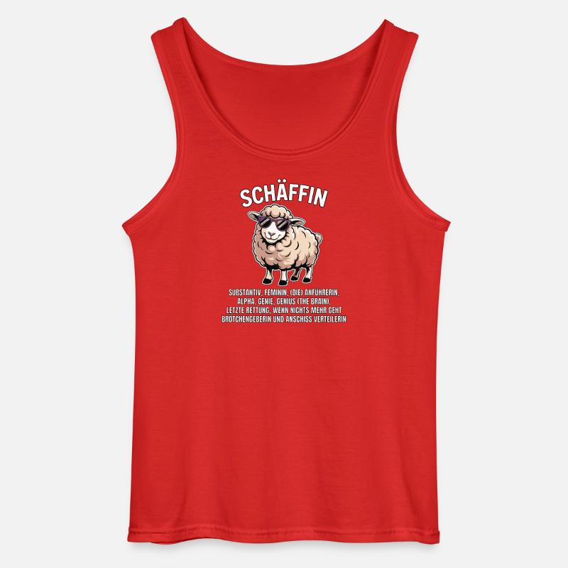 Schäffin - Alpha Schaf mit Sonnenbrille - Gildan Männer Tank Top - Rot