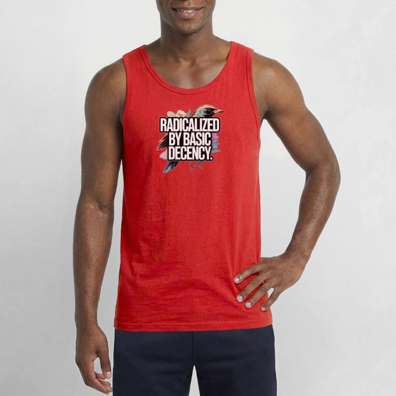 Radicalized by Basic Decency Statement Gildan Men’s Tank Top