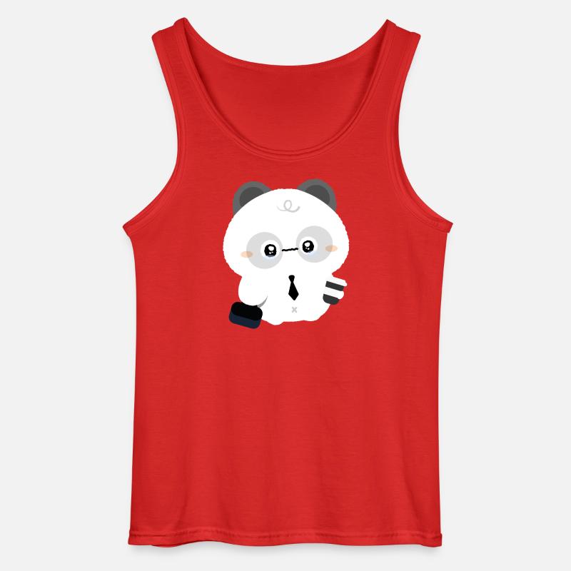 Trøtt panda - Gildan singlet for menn - rød