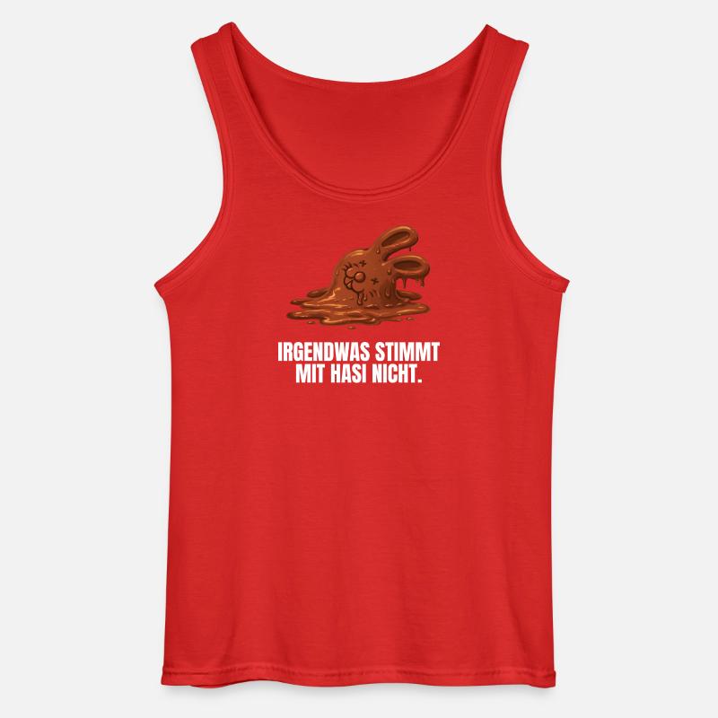 Something's wrong with bunny Easter - Gildan Men’s Tank Top - red