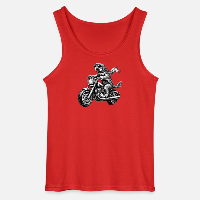 Biker Ara | Pappagallo in moto - Canotta da uomo Gildan - rosso