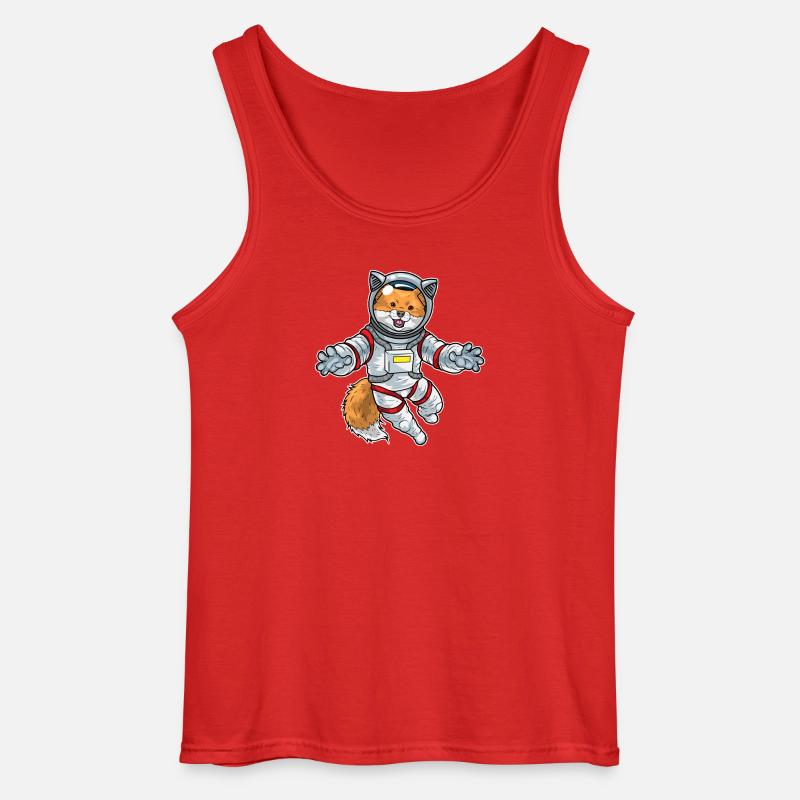 Fuchs Astronaut Weltraum - Gildan Männer Tank Top - Rot