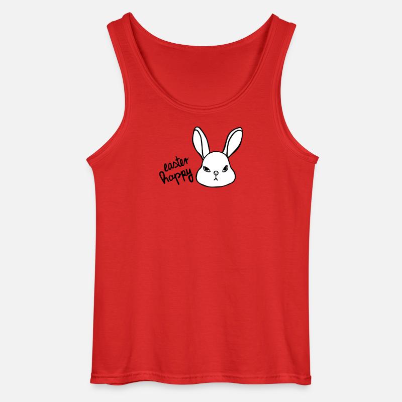 Sarcastic Easter Bunny - Easter Happy Bunny - Gildan Men’s Tank Top - red