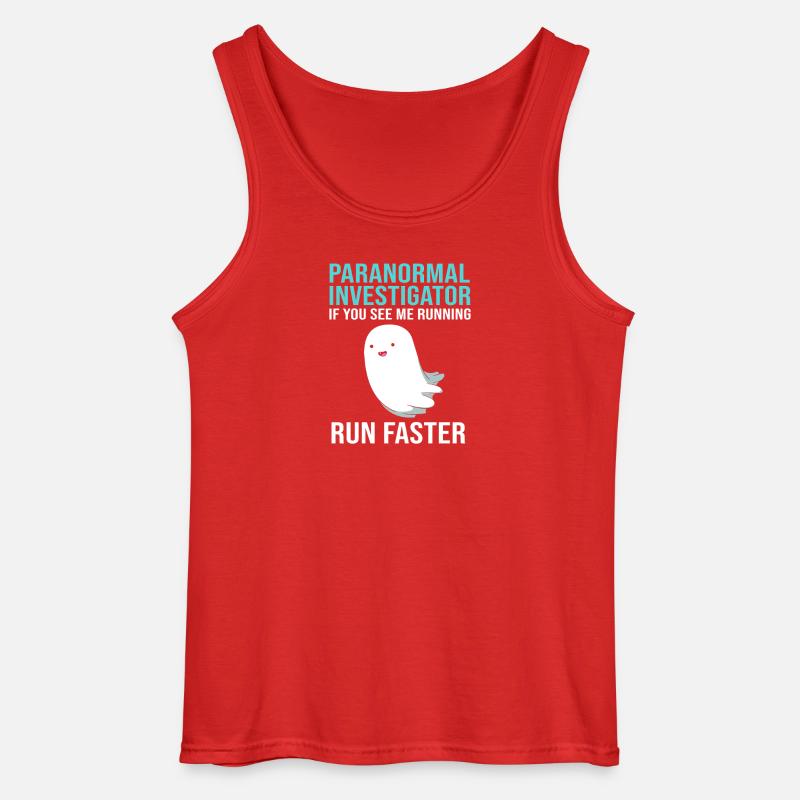 Paranormal Ghost Ghost Ghost Spooky - Gildan Men’s Tank Top - red