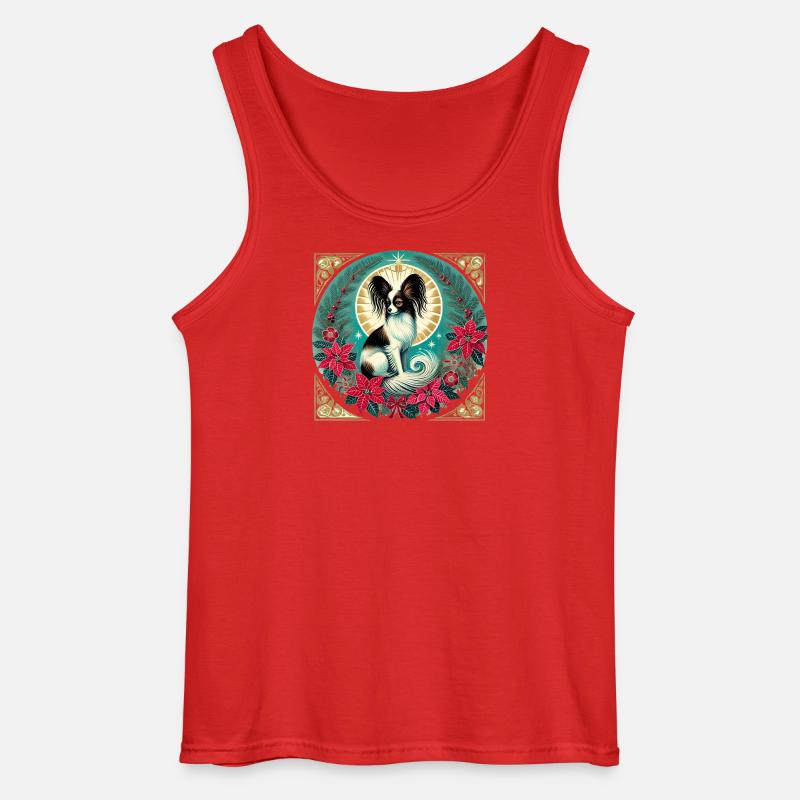 Papillon Halo Weihnachtskreis - Gildan Männer Tank Top - Rot