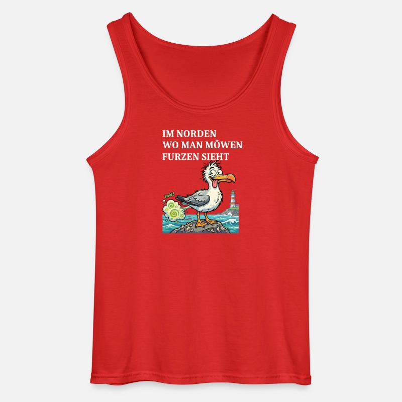 Norddeutscher Humor Spruch Möwe - Gildan Männer Tank Top - Rot